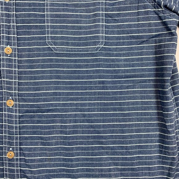 Cremiux XL Button Front Shirt Blue Short Sleeve Da - Picture 4 of 4